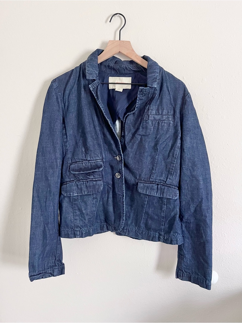 Anthropologie Pilcro and the Letterpress Chambray Denim Jacket Blazer Sz Large